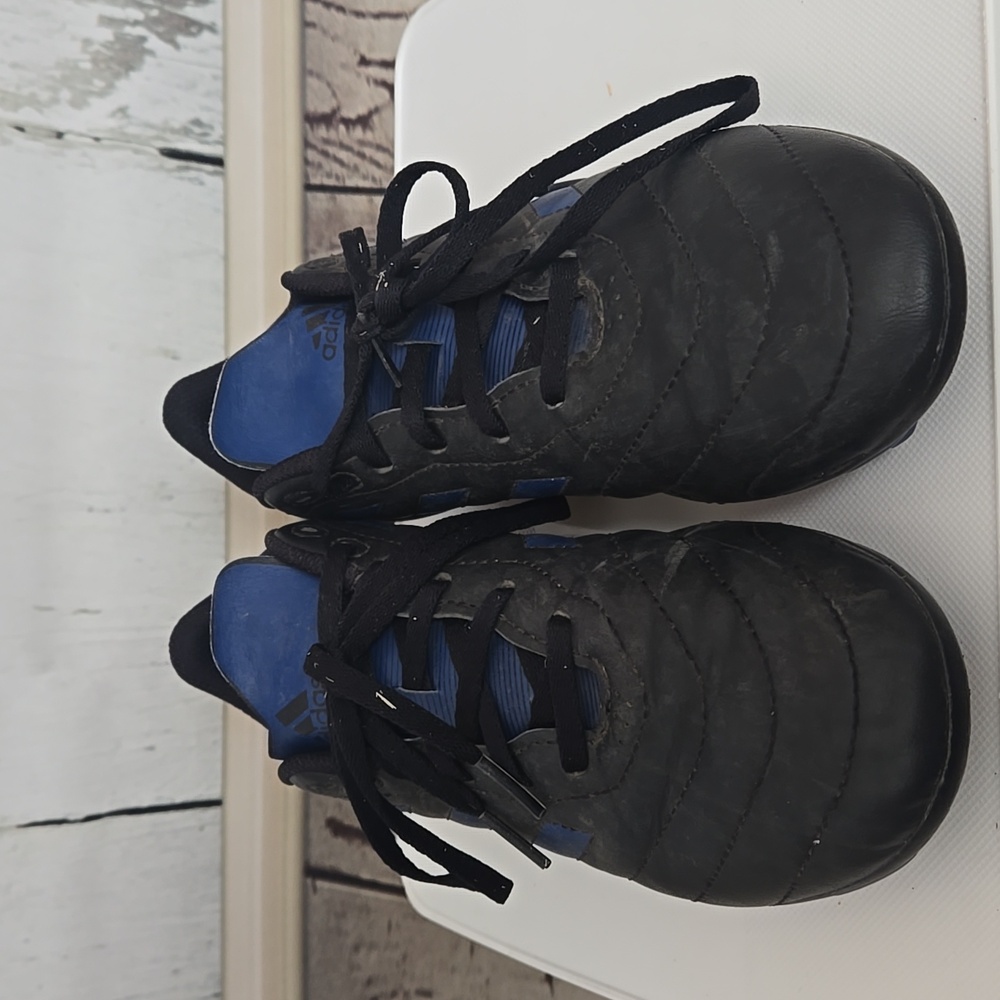 ADIDAS | GOLETTO VII FG J YOUTH SZ 5.5 BLACK ROYAL BLUE SOCCER CLEATS - Picture 3 of 7